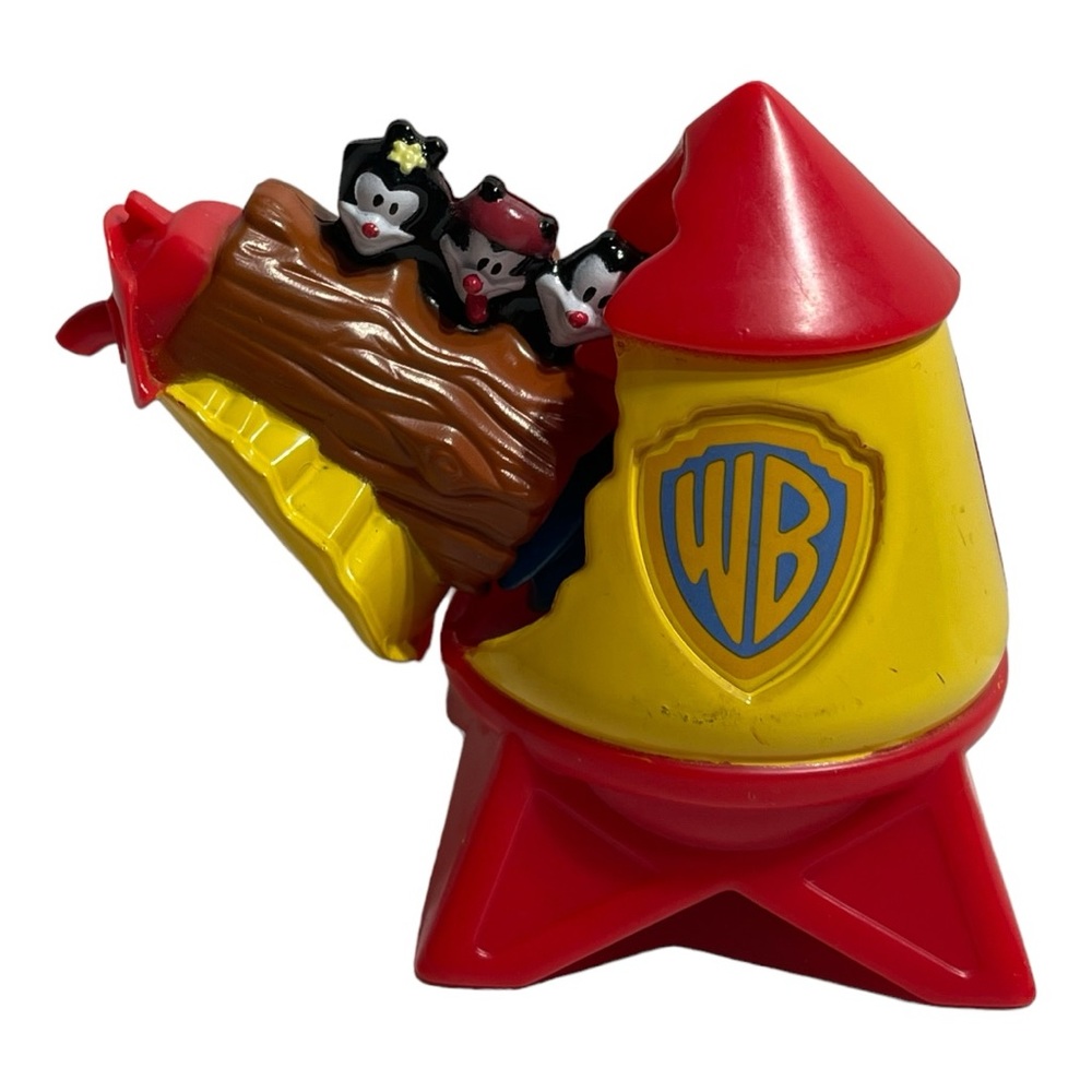McDonalds 1995 Warner Bros Animaniacs WB ROCKET Ship 3" Toy Wakko Yakko Dot